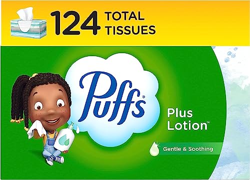 Puffs Plus Lotion Facial Tissue 1 Family Box 124 Tissues Per Box