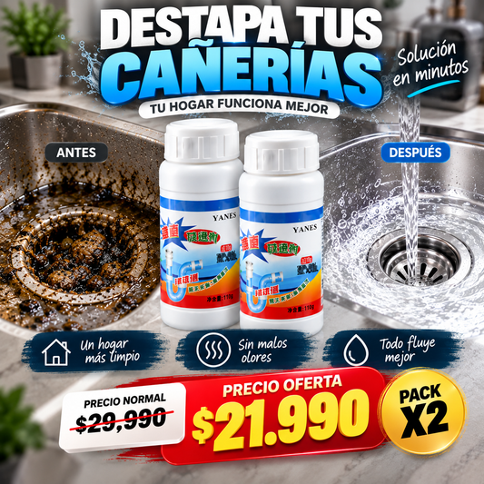 DRAINFLOW™ | DESTAPADOR DE CAÑERIAS PRO.