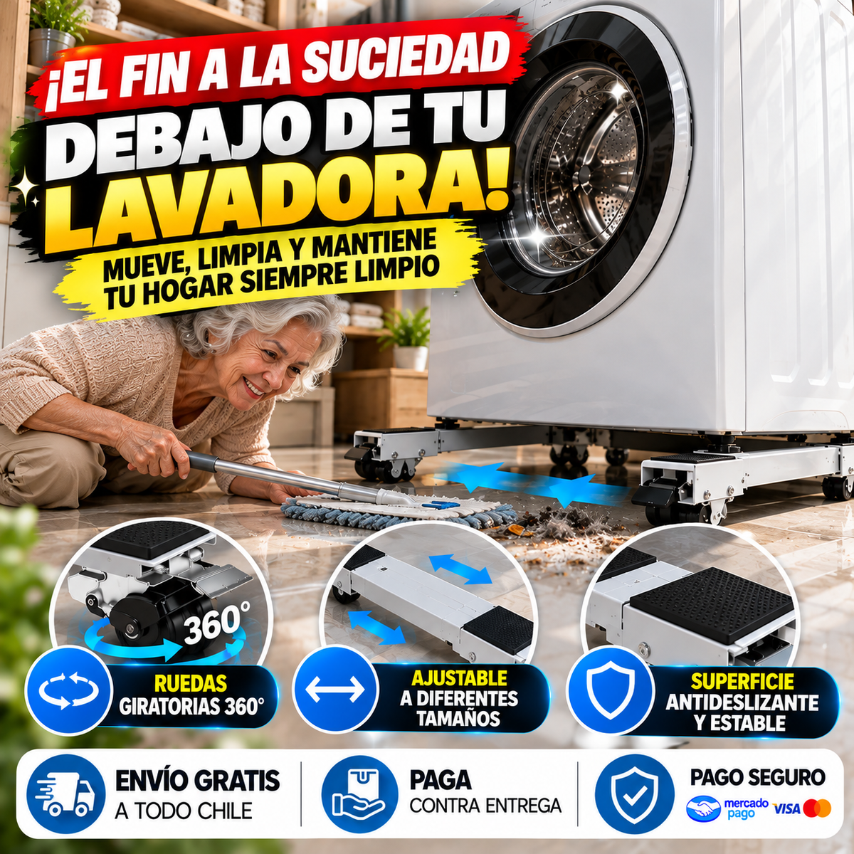 EasyMove PRO™ | Base Móvil Ajustable Multiuso.