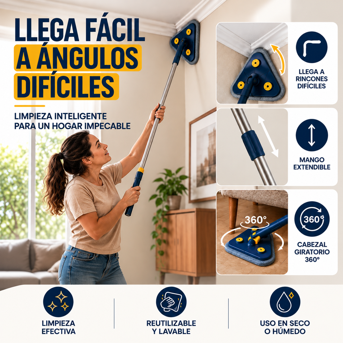 Brivora RINCOMOP™ | Mopa triangular 360°